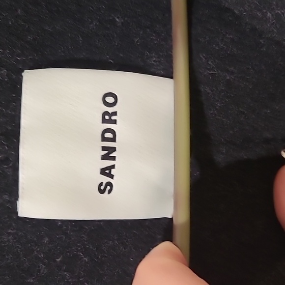 SANDRO BLACK WOOL COAT - Picture 4 of 9